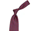 E. Marinella Dark Blue Patterned Silk Tie