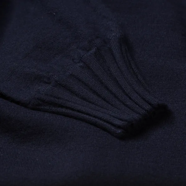 Cesare Attolini Dark Blue Pullover "Round Rib" Made Of Pure Duvet Cashmere