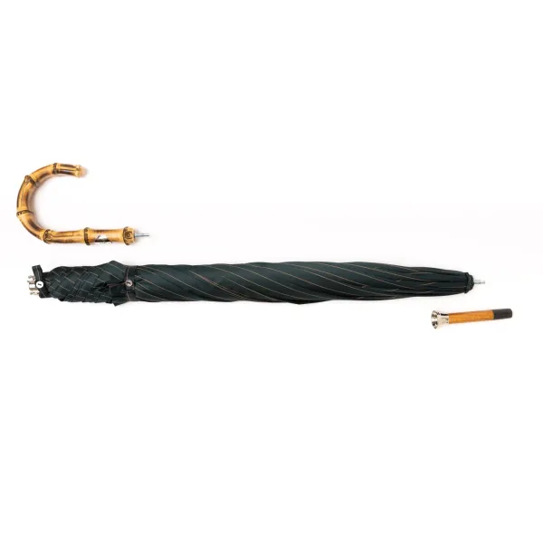 Maglia Dark Blue Striped Umbrella "Traveler" With Bamboo Handle
