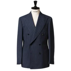 Cesare Attolini Dark Blue Suit "Avvocato" Made Of English High Twist Wool - Purely Han