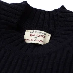William Lockie Dark Blue Sweater "Joss Earl" Made Of Pure Lambswool - 8 Ply