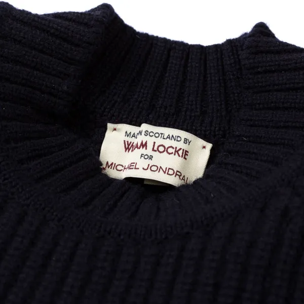 William Lockie Dark Blue Sweater "Joss Earl" Made Of Pure Lambswool - 8 Ply