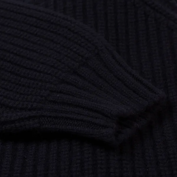 William Lockie Dark Blue Sweater "Joss Earl" Made Of Pure Lambswool - 8 Ply