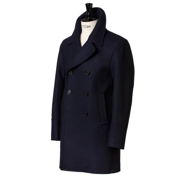 Sealup Dark Blue Wool Pea Coat "Genova"