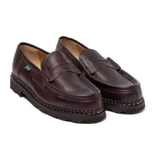 Paraboot Dark Brown "Reims" Waxed Calfskin Loafer