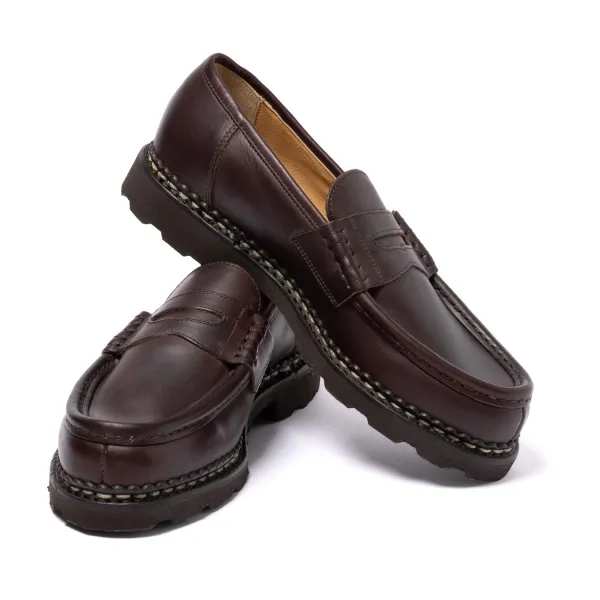 Paraboot Dark Brown "Reims" Waxed Calfskin Loafer