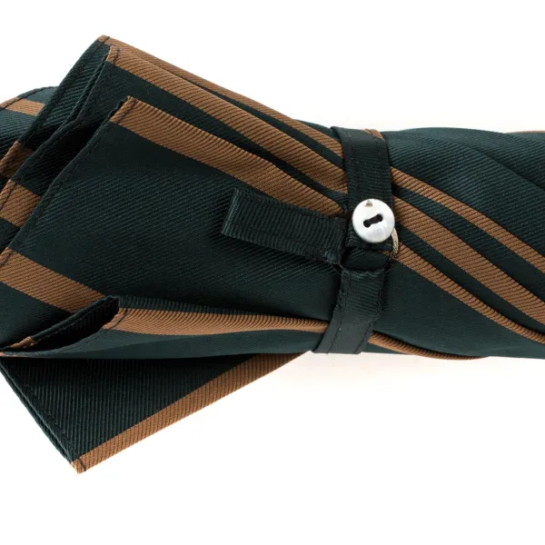 Maglia Dark Green Striped Umbrella With Handle Made Of Walnut
