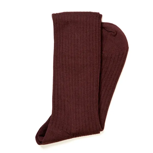 Sozzi Dark Red Ribbed Stockings
