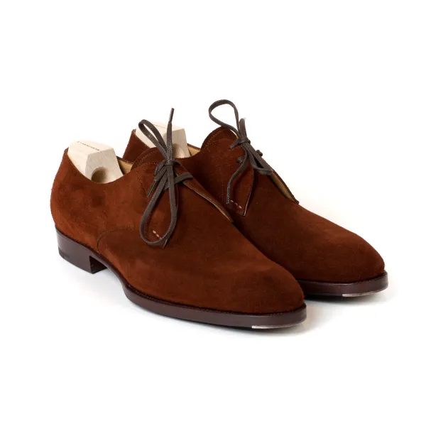 Saint Crispin's Derby "2 Eyelet-Blucher" Made From Rust-Brown Rough Leather - Purely H