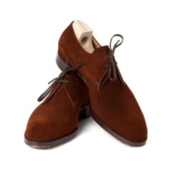 Saint Crispin's Derby "2 Eyelet-Blucher" Made From Rust-Brown Rough Leather - Purely H