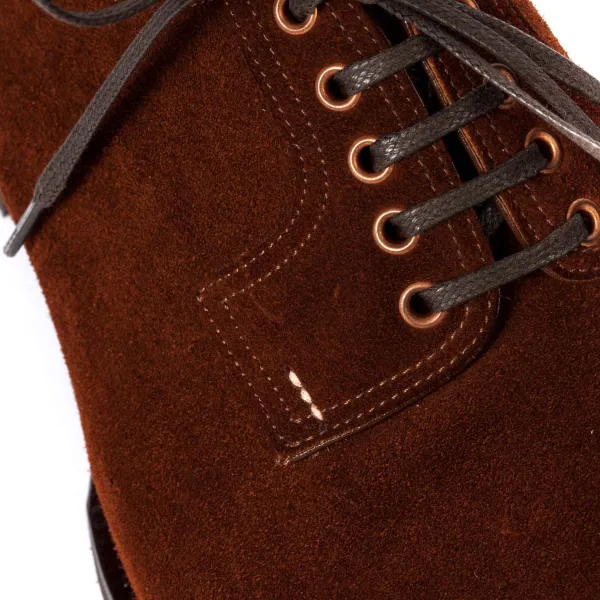 Saint Crispin's Derby "Blucher" Made Of Rust-Colored Suede