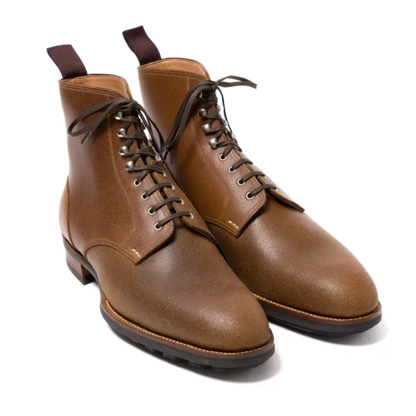 Saint Crispin's Derby Boot "Mountain Walk" Made Of Brown Juchten Leather - E