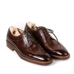 Saint Crispin's Derby "Norvegian Split Toe" Made Of Brown Calfskin - Hand-Colored