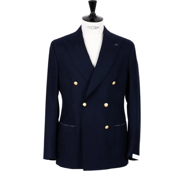 De Petrillo Double Breasted Jacket "Blazer Dorato" In Wool And Cashmere - Handmade