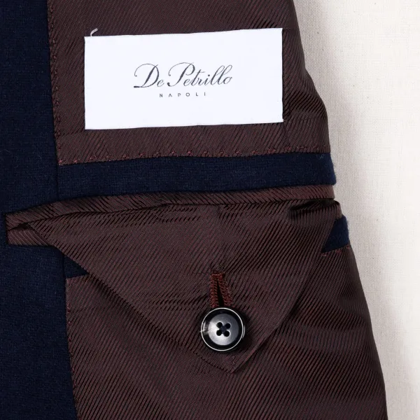De Petrillo Double Breasted Jacket "Blazer Dorato" In Wool And Cashmere - Handmade