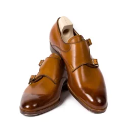 Saint Crispin's Double Monk In Light Brown Calfskin - Purely Handcrafted