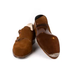 Saint Crispin's Double Monk Made Of Cognac-Colored Leather - Purely Handcrafted