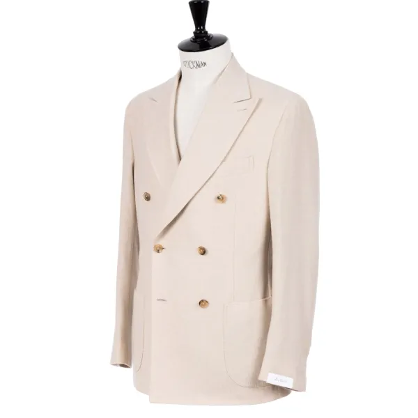De Petrillo Double-Breasted Jacket "Lusso Naturale" Made Of Pure Cashmer
