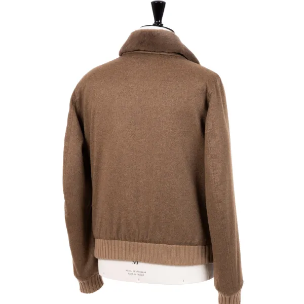 Cesare Attolini Down Jacket "Bomber Di Lusso" In Pure Cashmere - Handmade