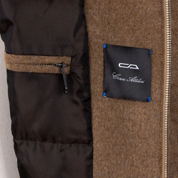 Cesare Attolini Down Jacket "Bomber Di Lusso" In Pure Cashmere - Handmade