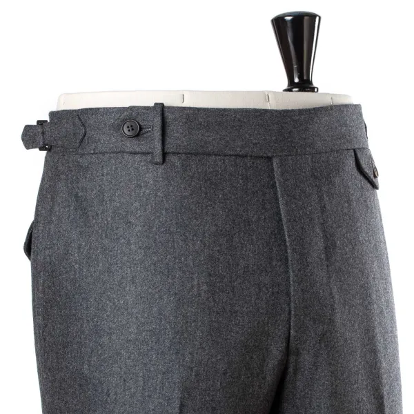 Rota Sartorial Exclusive For Michael Jondral: Grey Flannel Pants In Pure Wool - Rota