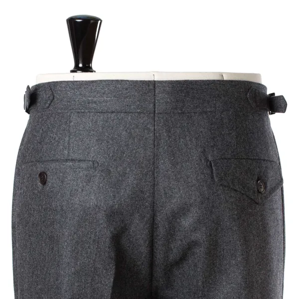 Rota Sartorial Exclusive For Michael Jondral: Grey Flannel Pants In Pure Wool - Rota