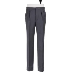 Rota Sartorial Exclusive For Michael Jondral: Grey Trousers "Hollywood" With Two Plea
