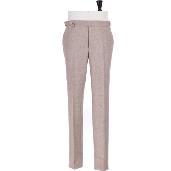 Rota Sartorial Exclusive To Michael Jondral: Sand Brown Pants In A Wool Flannel - Rot
