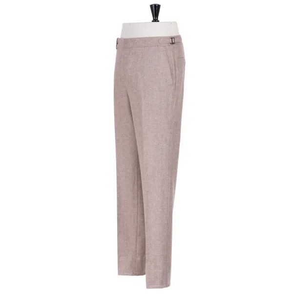 Rota Sartorial Exclusive To Michael Jondral: Sand Brown Pants In A Wool Flannel - Rot