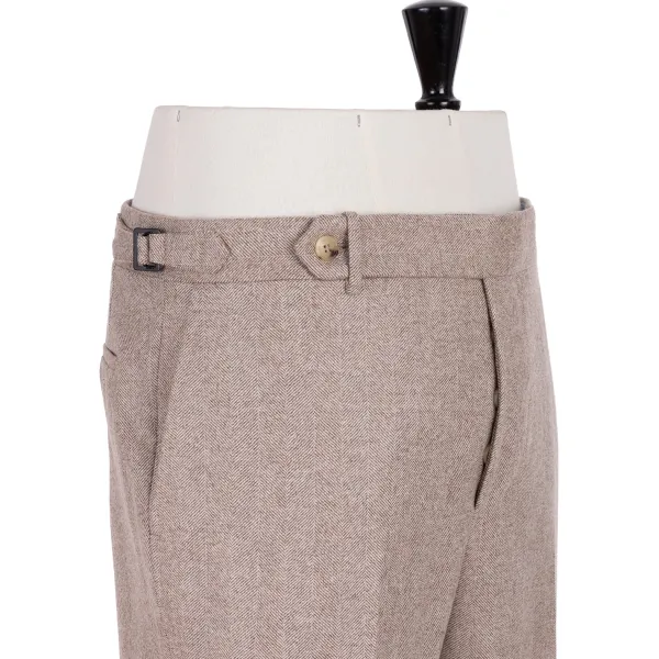 Rota Sartorial Exclusive To Michael Jondral: Sand Brown Pants In A Wool Flannel - Rot
