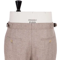 Rota Sartorial Exclusive To Michael Jondral: Sand Brown Pants In A Wool Flannel - Rot