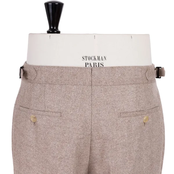 Rota Sartorial Exclusive To Michael Jondral: Sand Brown Pants In A Wool Flannel - Rot
