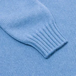 Fedeli Exclusive To Michael Jondral: Azure Blue Scottish 4-Ply Cashmere Turtl