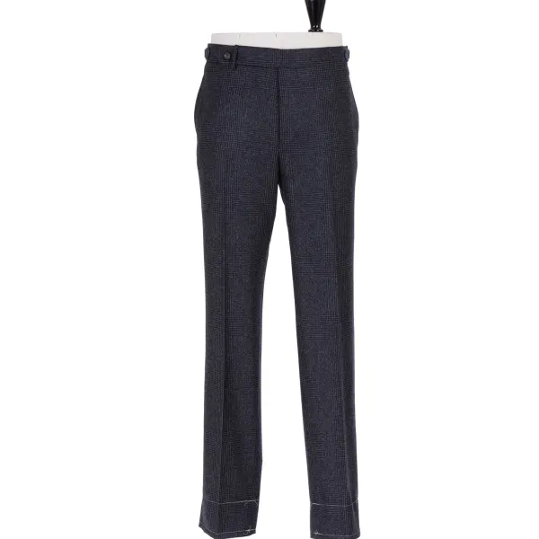 Rota Sartorial Exclusive To Michael Jondral: Grey Plaid Flannel Pants "Galles" In Pur