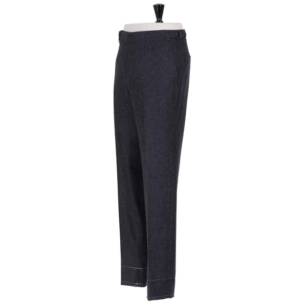 Rota Sartorial Exclusive To Michael Jondral: Grey Plaid Flannel Pants "Galles" In Pur