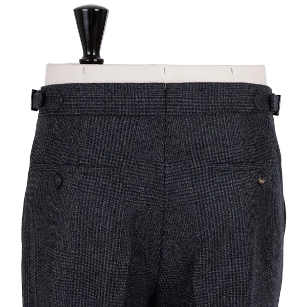 Rota Sartorial Exclusive To Michael Jondral: Grey Plaid Flannel Pants "Galles" In Pur