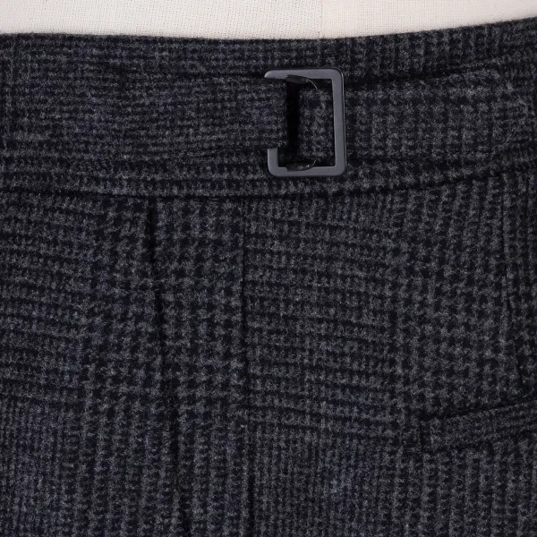 Rota Sartorial Exclusive To Michael Jondral: Grey Plaid Flannel Pants "Galles" In Pur