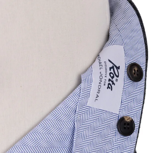 Rota Sartorial Exclusive To Michael Jondral: Grey Plaid Flannel Pants "Galles" In Pur