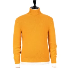 Fedeli Exclusive To Michael Jondral: Orange Scottish 4-Ply Cashmere Turtlenec