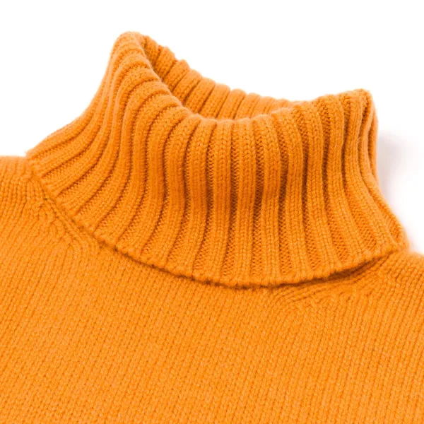 Fedeli Exclusive To Michael Jondral: Orange Scottish 4-Ply Cashmere Turtlenec