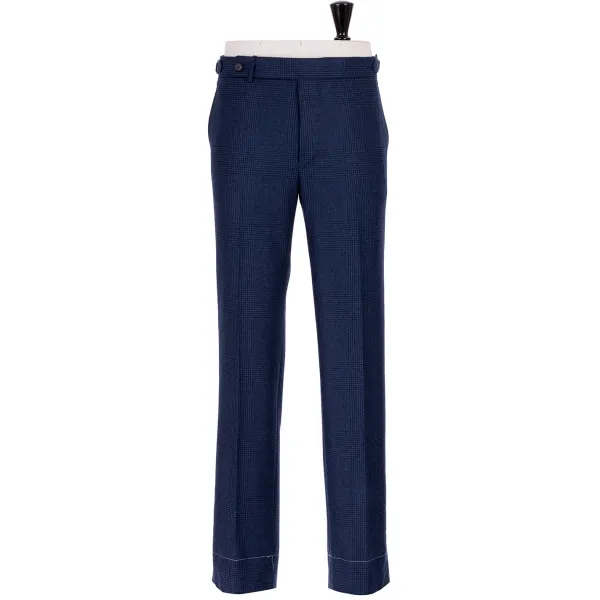 Rota Sartorial Exclusive To Michael Jondral: Blue Checked Flannel Pants "Galles" In P
