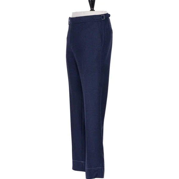 Rota Sartorial Exclusive To Michael Jondral: Blue Checked Flannel Pants "Galles" In P