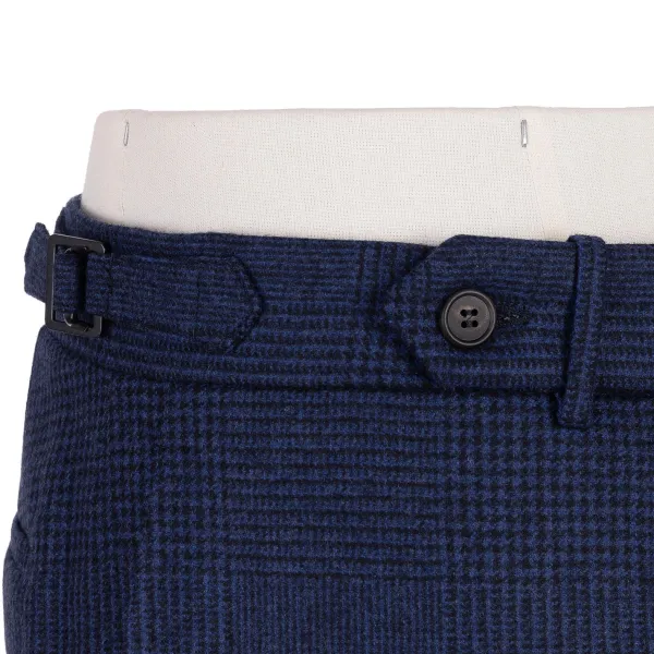 Rota Sartorial Exclusive To Michael Jondral: Blue Checked Flannel Pants "Galles" In P