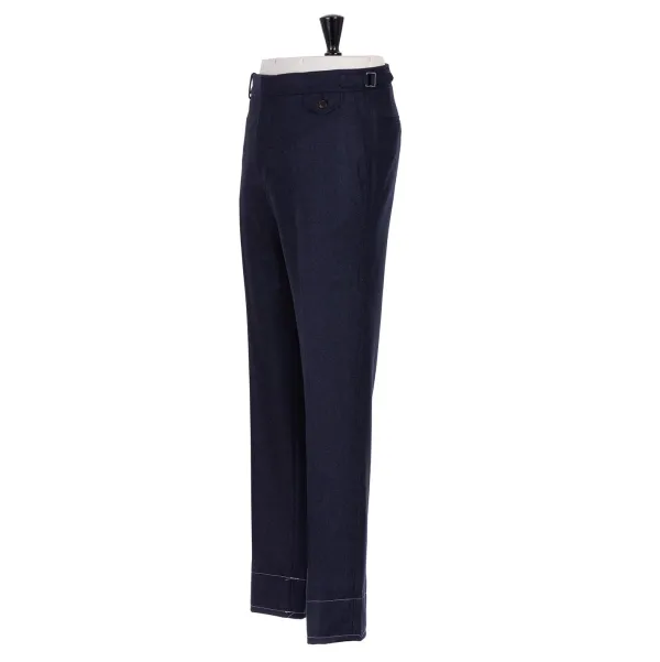 Rota Sartorial Exclusive To Michael Jondral: Blue Pure Wool Flannel Pants - Rota Sart