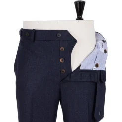 Rota Sartorial Exclusive To Michael Jondral: Blue Pure Wool Flannel Pants - Rota Sart