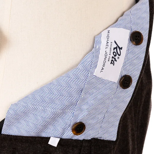Rota Sartorial Exclusively For Michael Jondral: Brown Flannel Pants Made Of Pure Wool