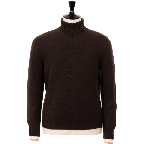 Fedeli Exclusively For Michael Jondral: Cocoa Brown Turtleneck Sweater Made O