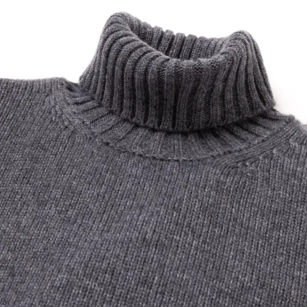 Fedeli Exclusively For Michael Jondral: Flannel Gray Turtleneck Sweater Made