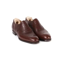 Saint Crispin's Fake-Brogue "Stretched Lazy Man" Aus Kastanienbraun Genarbtem Kalbsled