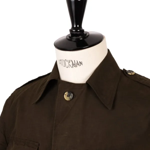 Justo Gimeno Field Jacket "Travis" In Waxed Tec Cotton